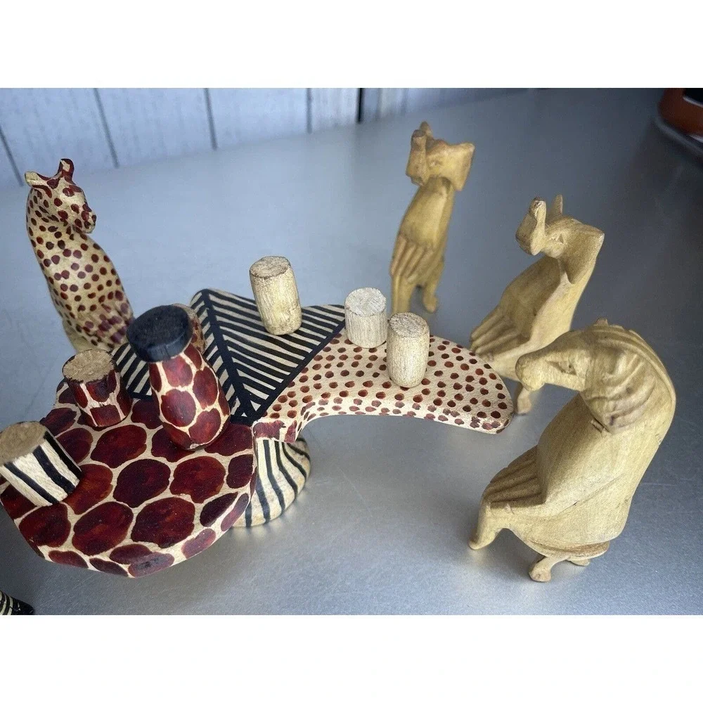 Rippeon Handmade African Safari Animals Figurines & Sculptures Carved In Kenya